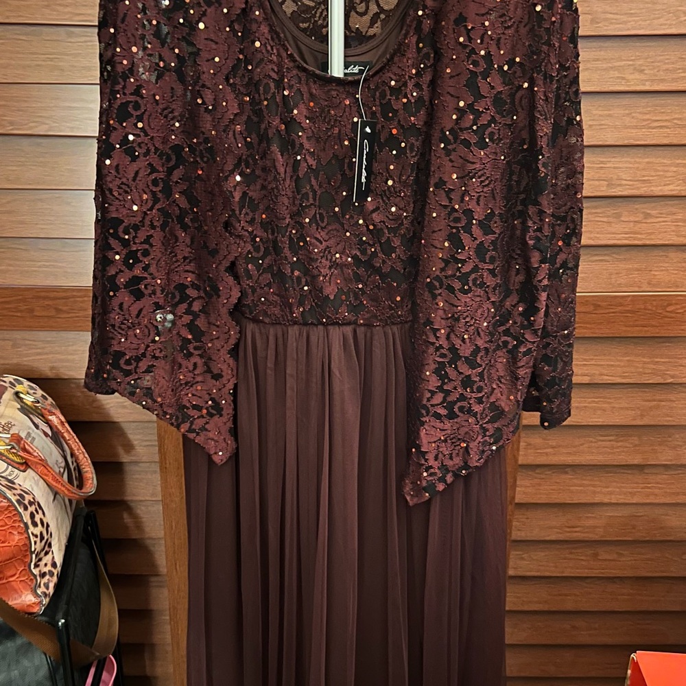 Candie's Burgundy Lace Long Sleeve Dress